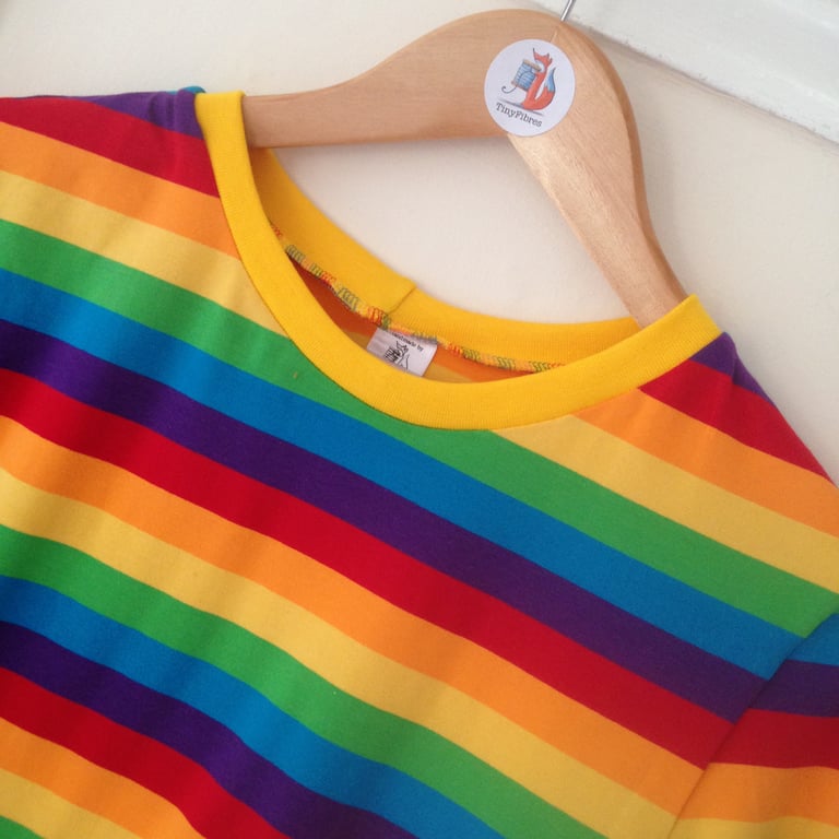 Rainbow Stripe Long Sleeve Top | TinyFibres