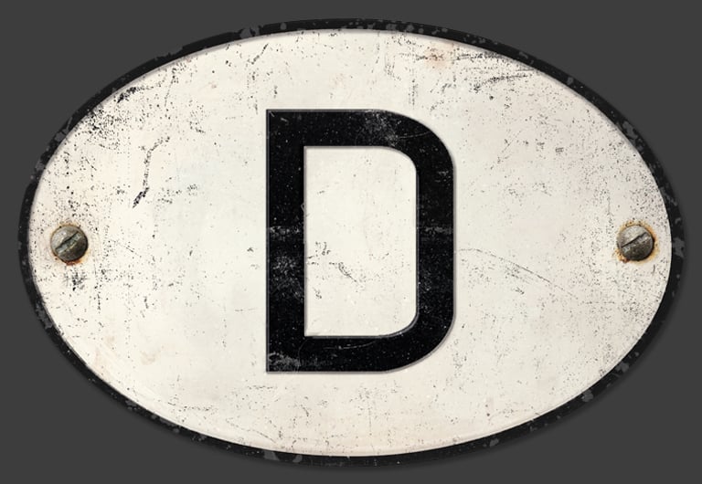 Image of Magnetic German 'D' Badge, Standard 180x120mm