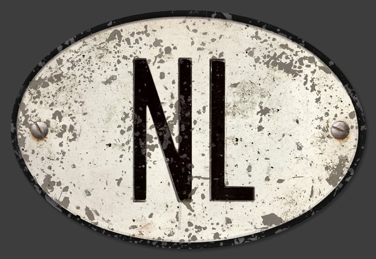 Image of Magnetic Netherlands 'NL' Badge, Standard 180x120mm
