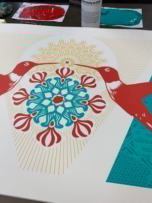 Flowering Dignity Colibri Letterpress Print