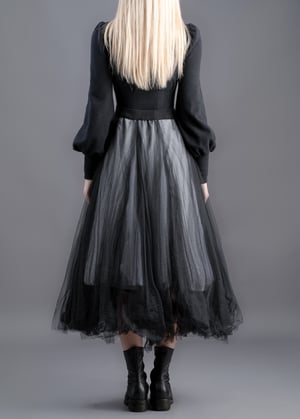 Image of Quadruple Layered Tulle Skirt  Black & White