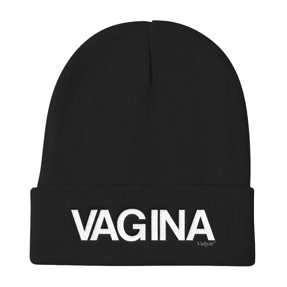 Image of Unisex Ribbed Knit "VAGINA" Beanie