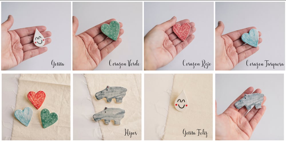 Image of Broches Varios: Animales y Corazones enamorados