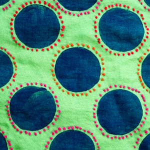 Image of Linen Fabric Square for Crewel Embroidery - Grass Green