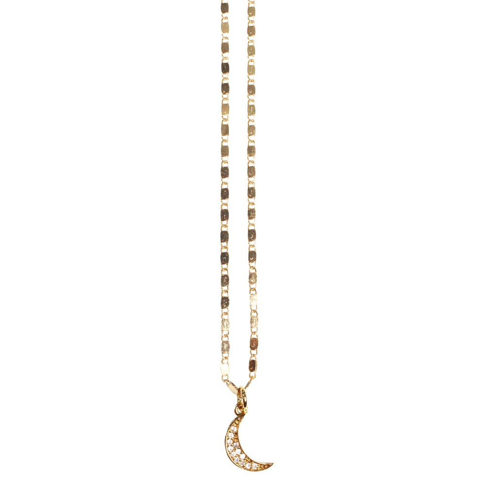 Image of Felicity Necklace with Pave Moon