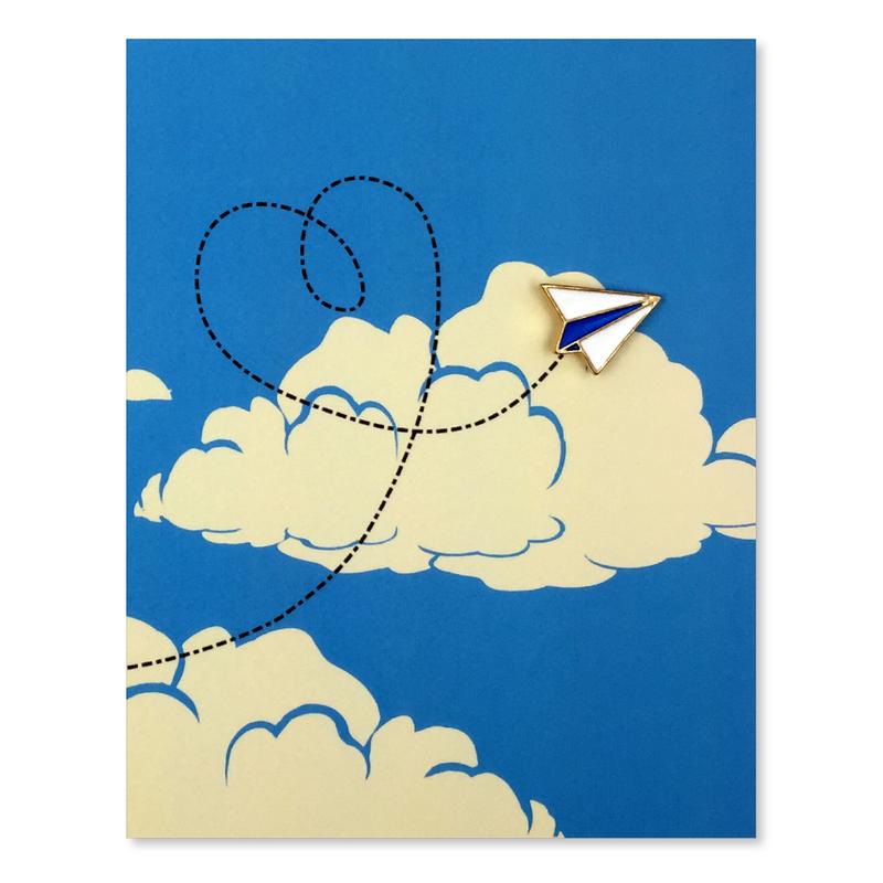 Image of Plane Love Enamel Pin Greeting Card
