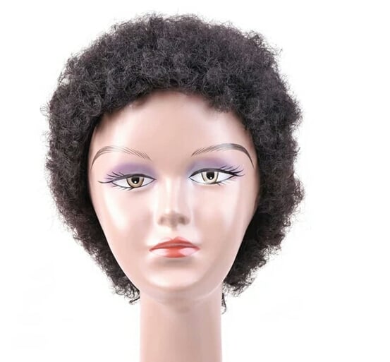 Image of Afro Kinky Curly Non Lace Remy Human Hair Wig