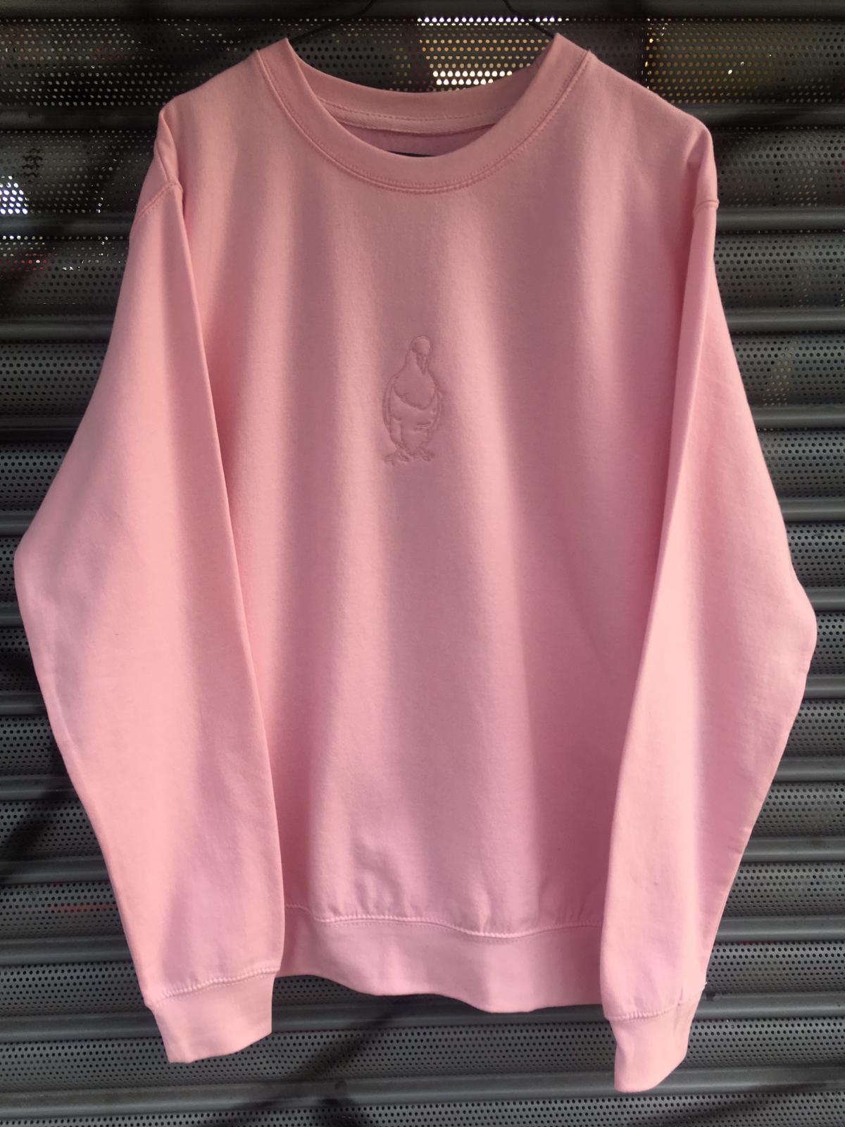 pink embroidered sweatshirt