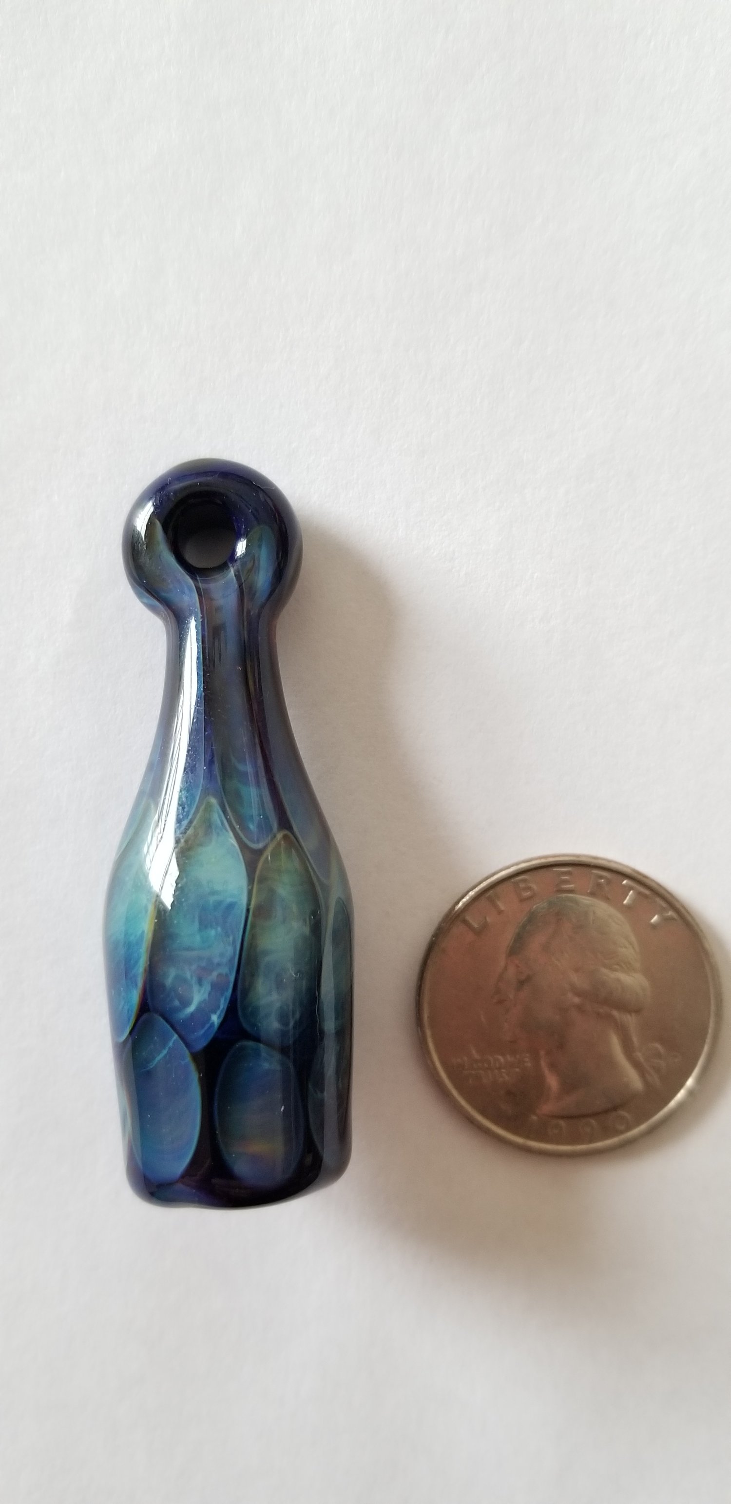 Image of Essential oil diffuser pendant - silver flambe 2