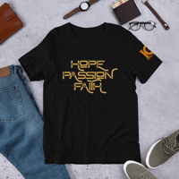 Image 3 of HOPE PASSION FAITH TEE BLCK/GLD