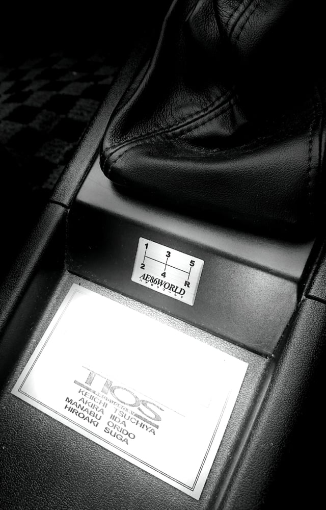 Image of AE86 WORLD Gear Shift Emblem 