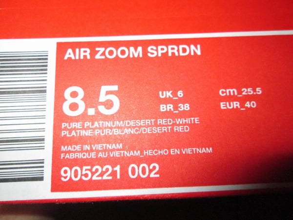 Zoom SPRDN "Pure Platinum/Desert Red" WMNS - areaGS - KIDS SIZE ONLY