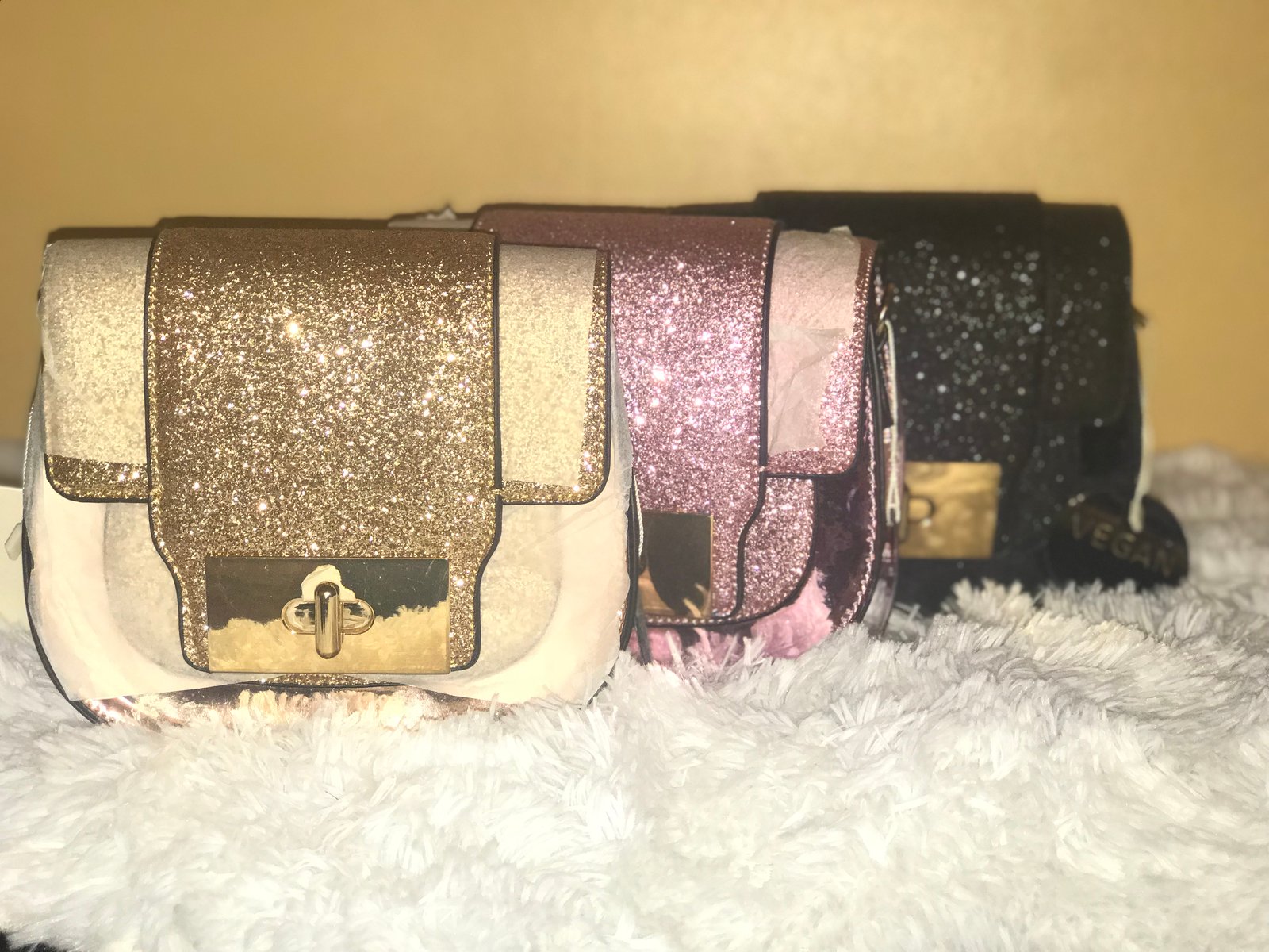 glitter crossbody purse