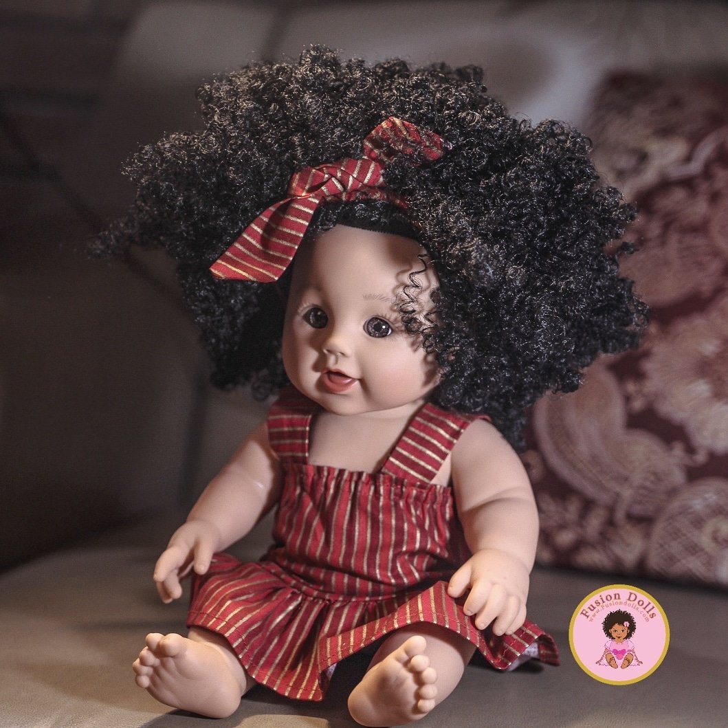 biracial doll with curly hair
