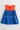 Orange and electric blue dress