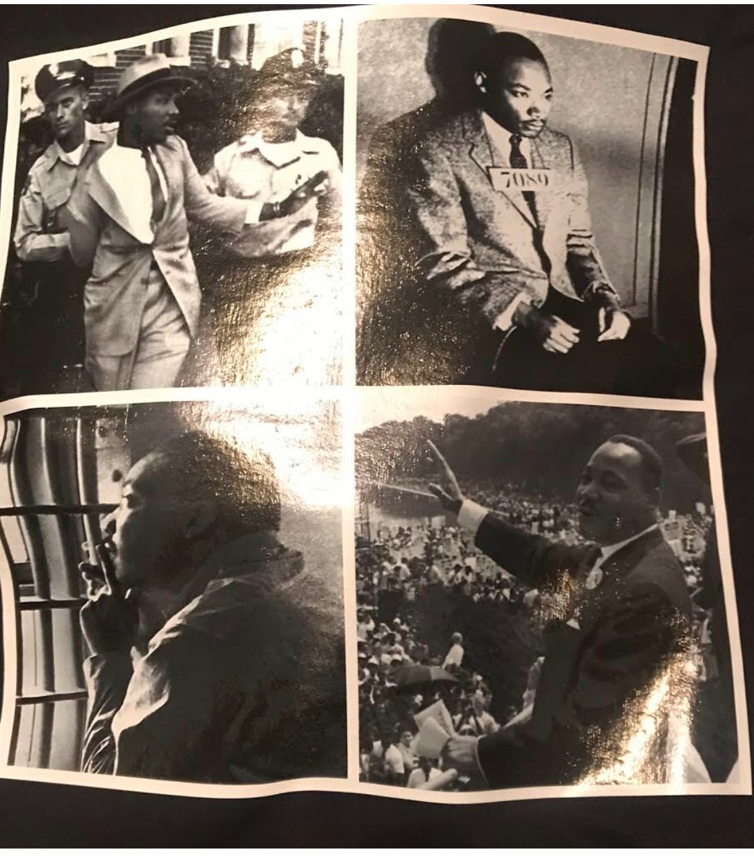 Image of MARTIN LUTHER KING JR COLLAGE PICTURE WITH MLK QUOTE ON THE BACK