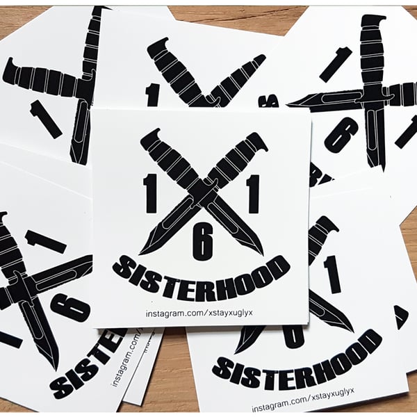 Image of "161 SISTERHOOD" | Sticker | Antifa | ACAB | feminist | grl pwr | girls to the front | 1312 |