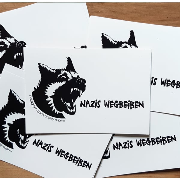 Image of "NAZIS WEGBEIßEN" | Sticker | Antifa | ACAB | feminist | fck nzs | fight fascism | 1312 |