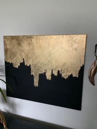 Image 2 of Large black & gold leaf canvas designed by Ethan & Grace’s