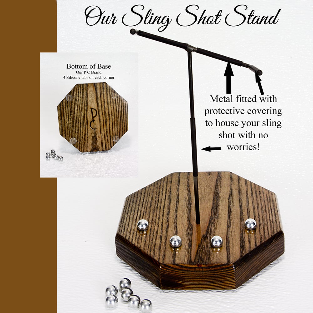 Image of Sling Shot Display Stand, Catapult Wooden Stand, Holder for Sling Shot, Handmade Table Stand