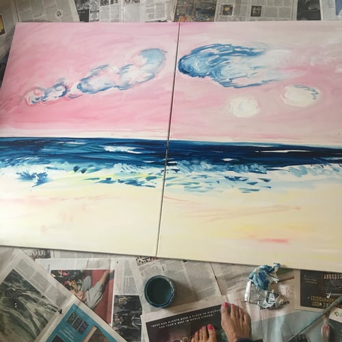 Image of Big Pink 30" x 40" x 2 paintings