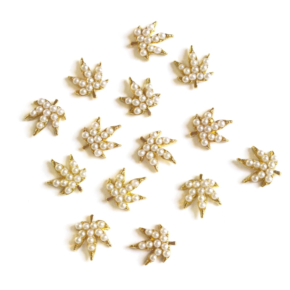 Image of Pearl Weed Leaf Nail Charm