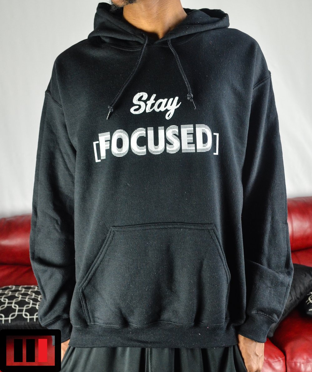 Image of Black Hoodie Stay [Focused] white/dark grey OG