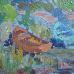 Image of Mid-Century Landscape,' Rowing Boats,'
