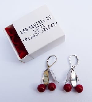 Image of Les Cerises - Boucles Cerises Rouges - Plaqué Argent