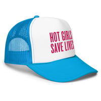 Image 14 of HOT GIRLS SAVE LIVES - THE TWO TONE FOAM TRUCKER HAT IN PINK 
