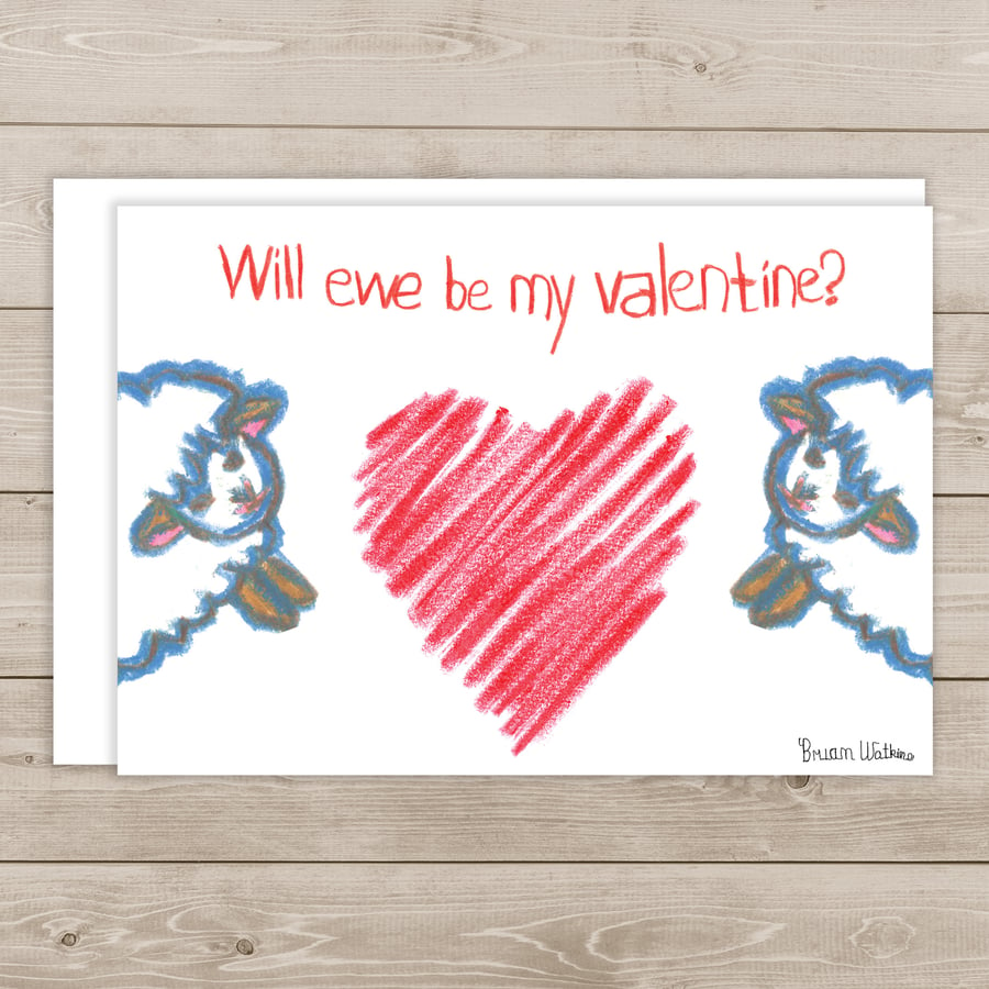 Image of Will Ewe be my Valentine - note card