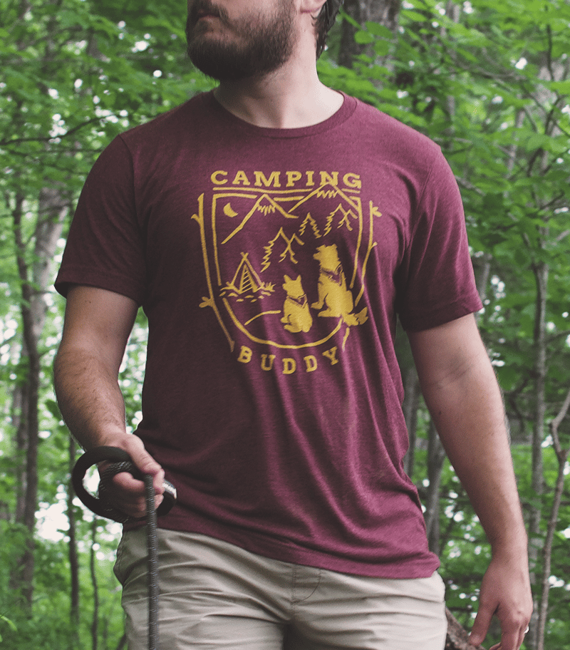 Image of Camping Buddy Tee - Maroon Triblend 