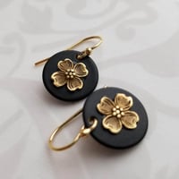 Image 2 of Dogwood Disc Earrings