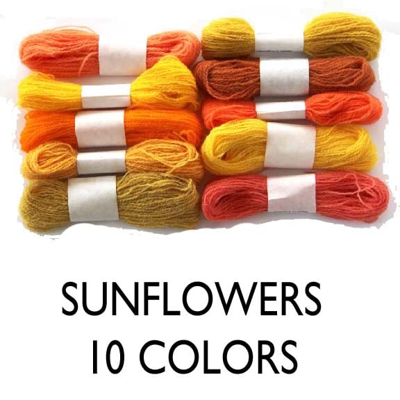 Image of Wool Thread for Crewel Embroidery - Sunflower Collection