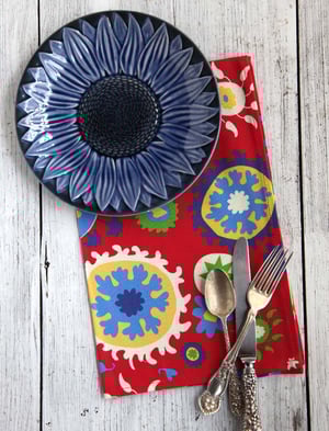 Image of Red Mod Suzani Tea Towel - FREE SHIPPING