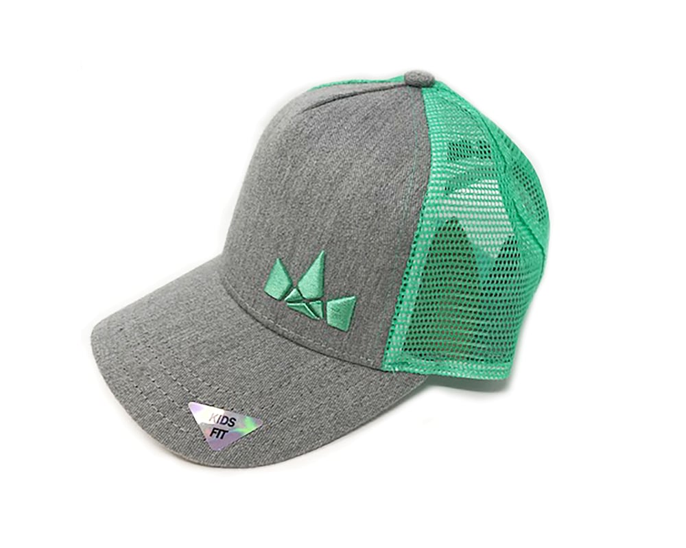 Image of Kids Fit Crown Logo Hat, Grey/Mint