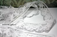 Image 1 of White Flat Lace with Silver Edge