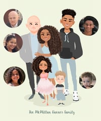 Image 3 of Family of 5 custom portrait