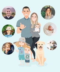 Image 4 of Family of 5 custom portrait