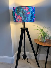 Image of Lake Blossoms Blue Lampshade 