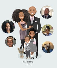 Image 3 of Custom family portrait of 4