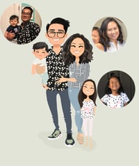 Image 2 of Custom family portrait of 4