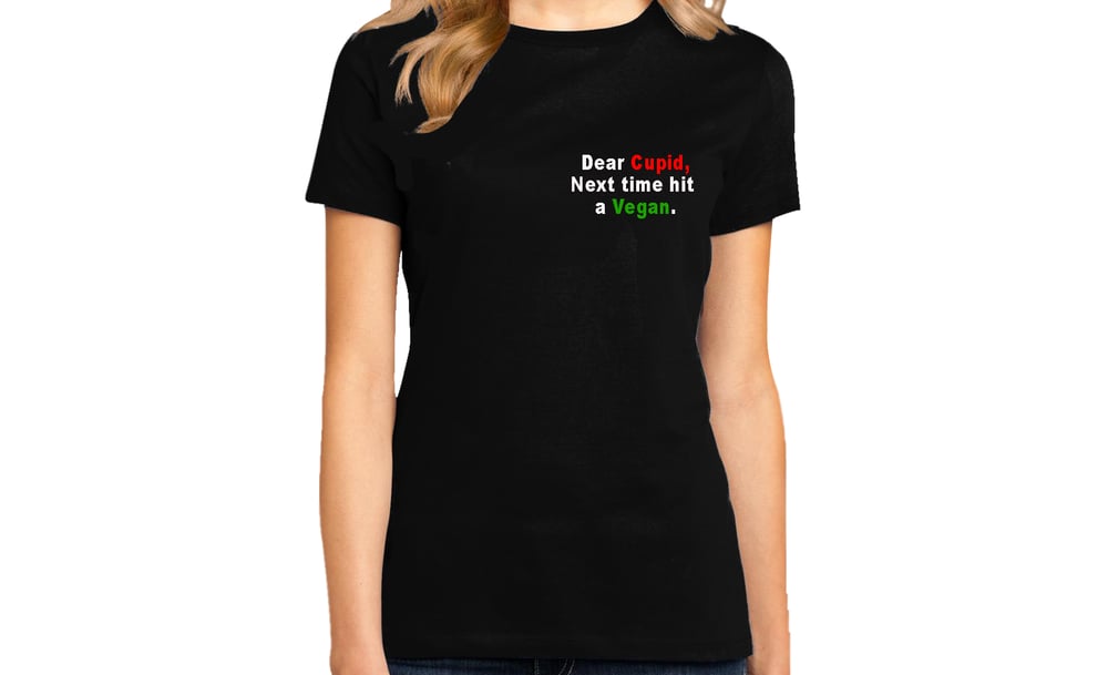 Image of dear cupid, vegan (left chest black)