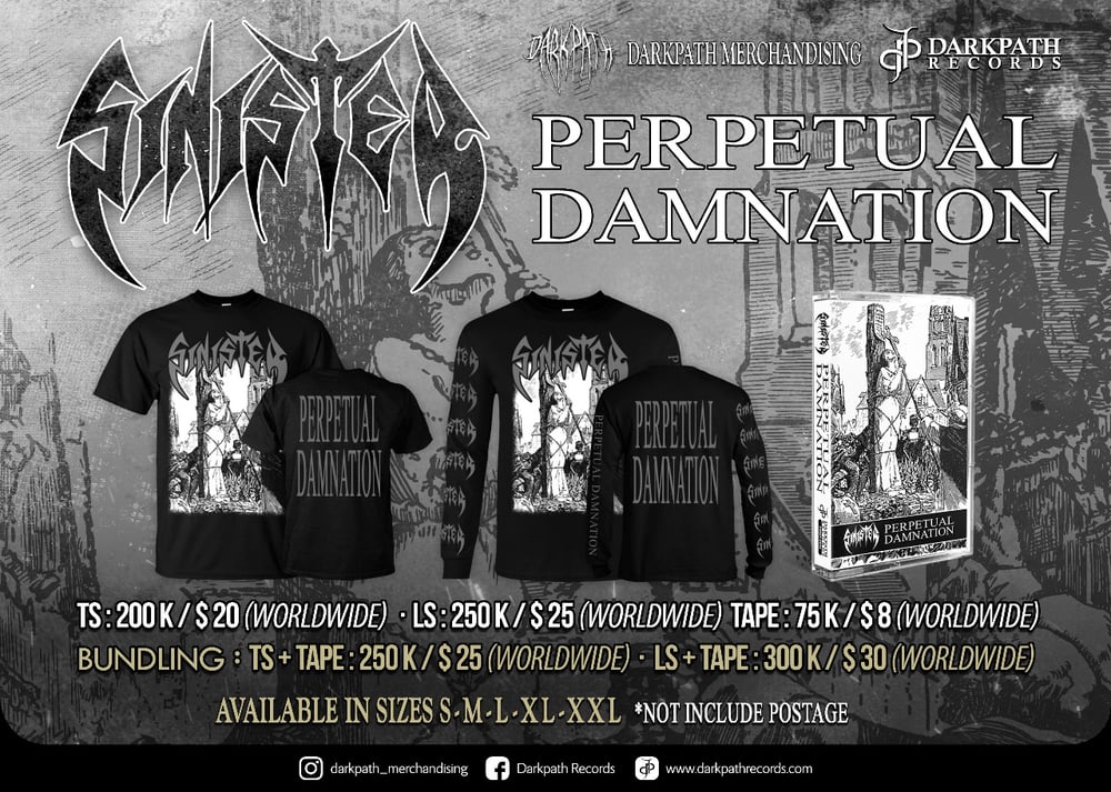 Image of SINISTER - Perpetual Damnation Single Package (SS and LS) - Bundle Package (SS/LS + Tape)