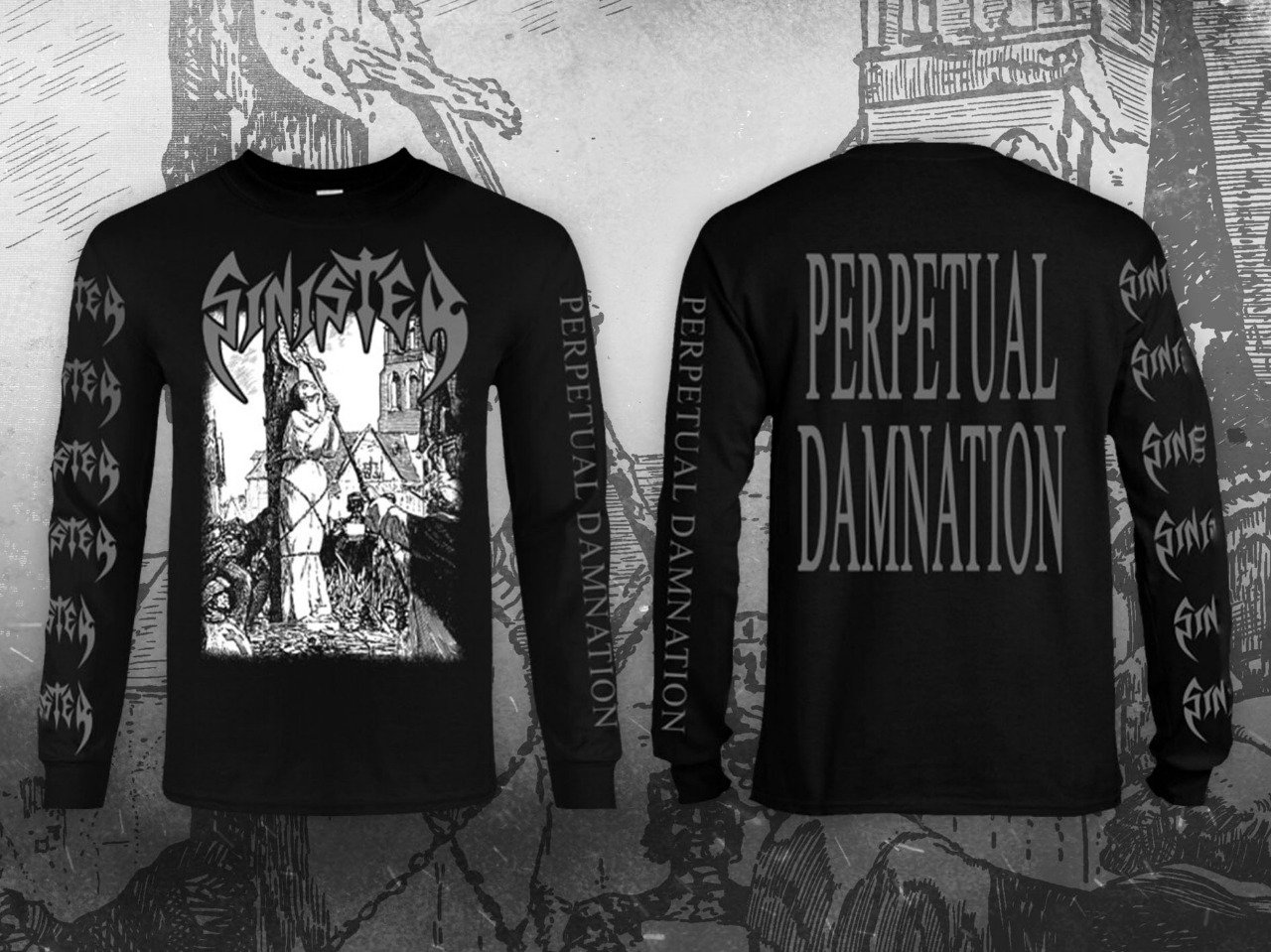 Image of SINISTER - Perpetual Damnation Single Package (SS and LS) - Bundle Package (SS/LS + Tape)