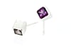 Sterling cube studs set Rhodolite Garnets