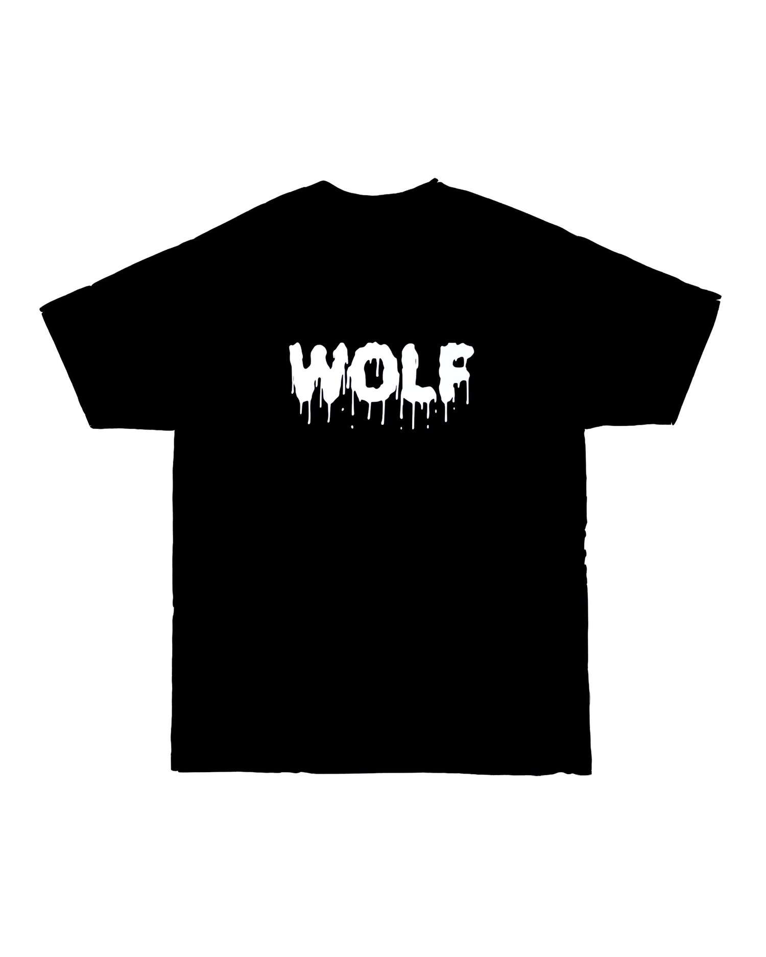 Image of The Black/White "Drippy" Wolf Tee