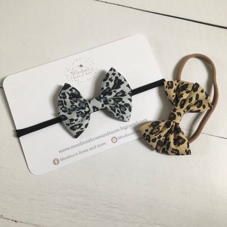Leopard print Amalie bows Image 3