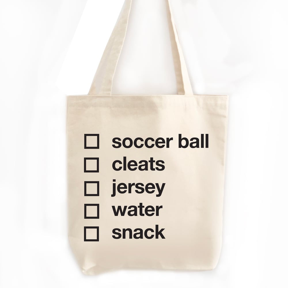 Image of Soccer Checklist Tote Bag