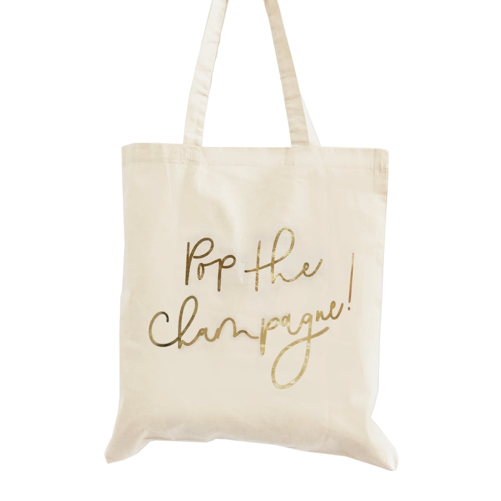 Image of Pop the Champagne Gold Foil Tote